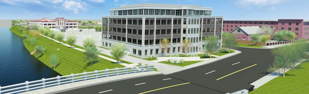 A rendering of the building in which the project is being worked.