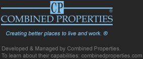 A blue and black logo for combined properties.