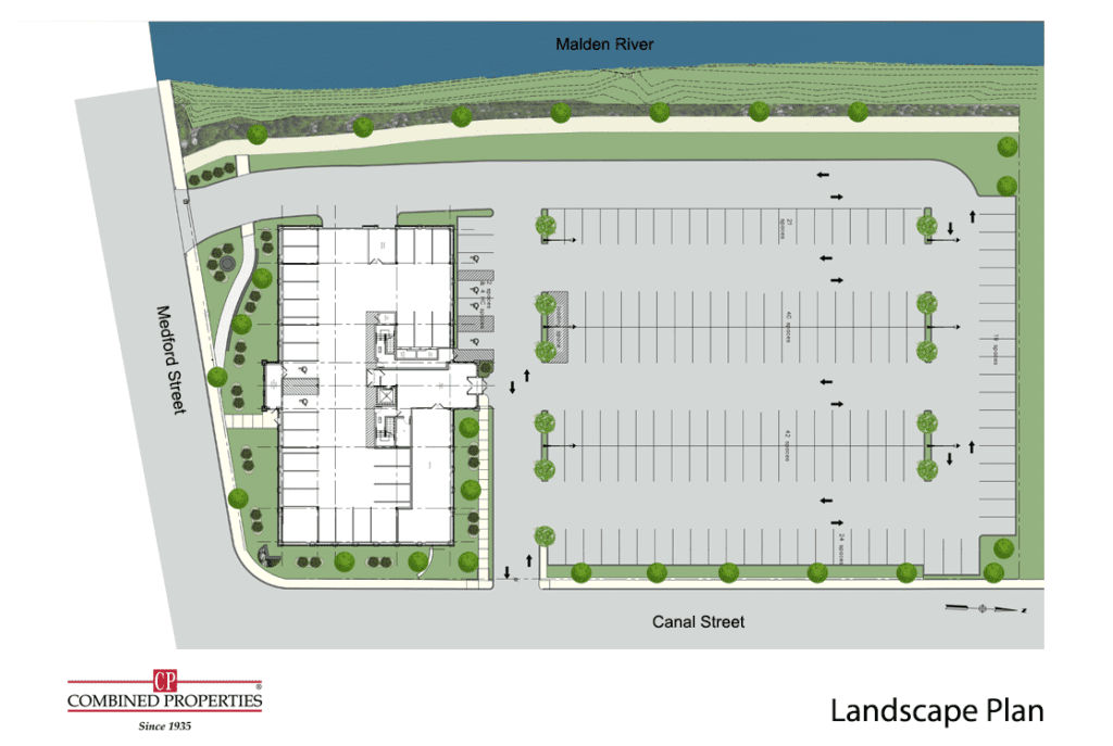 A map of the parking lot for the new building.