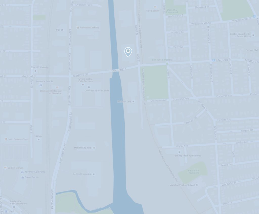 A map of the city with a river in it