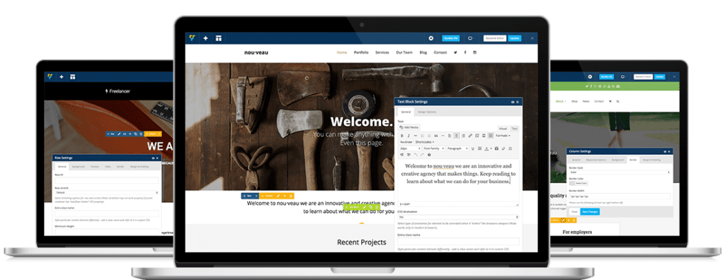 A laptop with a page open and the welcome section.