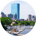 A view of the city skyline from across the water.