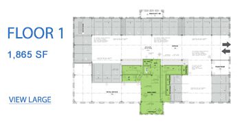 A floor plan of the building with the number 1.