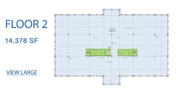 A floor plan of the building with two green squares.